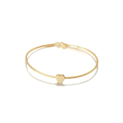 Classic Heart Cable Bangle Bracelet
